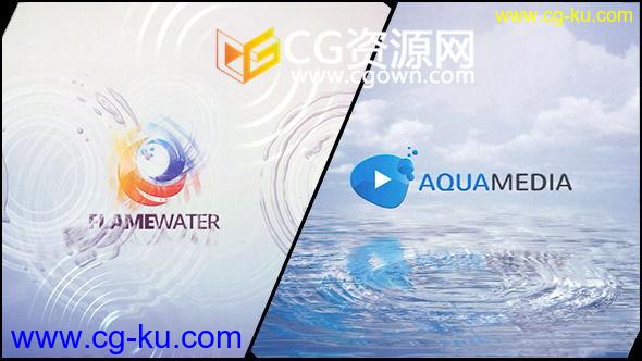 AE模板 明亮液体涟漪水波纹图案天空演绎揭示标志LOGO片头动画 免费下载的图片1