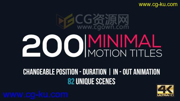 4K分辨率AE模板 200组迷你文字标题排版MG动画工程包 免费下载的图片1