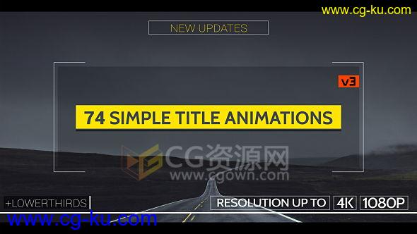 74组文字动画标题AE模板 干净简洁标题字幕动画工程 免费下载的图片1