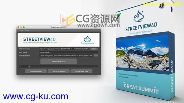 StreetView4D V1.1 C4D插件 直接谷歌街景制作HDR反射贴图工具 免费下载的图片1