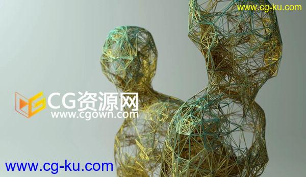 C4D教程 ThinkingParticles粒子与Python制作对象物体几何形状线框效果的图片1