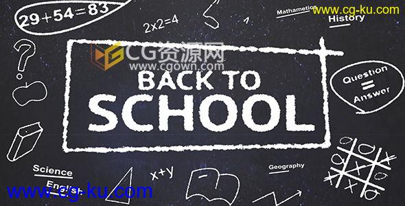 黑板粉笔校园风格宣传相册视频AE模板 儿童学生绘画图片展示 免费下载的图片1