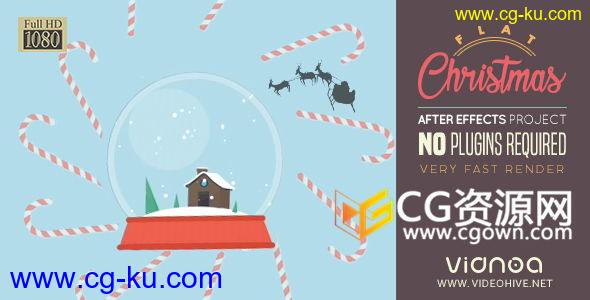 创意图形动画糖果灯泡雪球圣诞元素演绎LOGO片头开场动画 AE模板的图片1