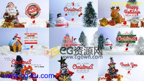 10个不同场景效果圣诞节许愿祝福文字动画短视频 AE模板的图片1