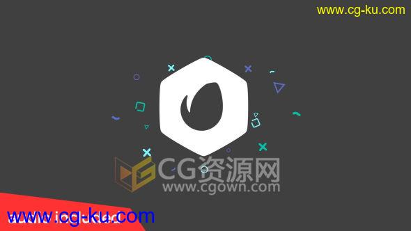 图形符号粒子动画演绎标志社交媒体LOGO时尚片头 AE模板的图片1