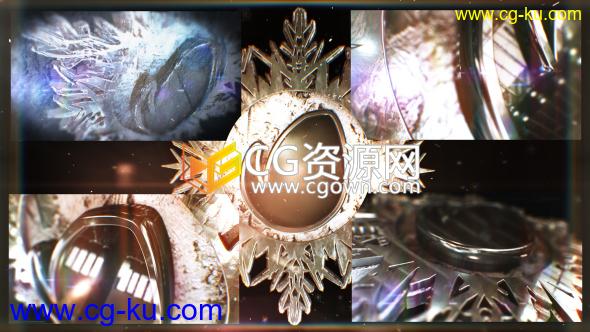 Element3D v2制作三维片头冰冻雪花标志LOGO动画 AE模板的图片1