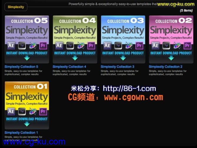 Digital Juice – Simplexity Collection 1、2、3、4、5（AE版的）的图片1