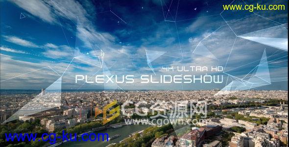 AE模板Plexus工程4K分辨率艺术三角图形变换动画大气宣传片头 免费下载的图片1