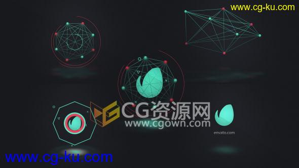 AE模板手机开机软件启动标志UI界面炫酷线条图形MG动画 免费下载的图片1