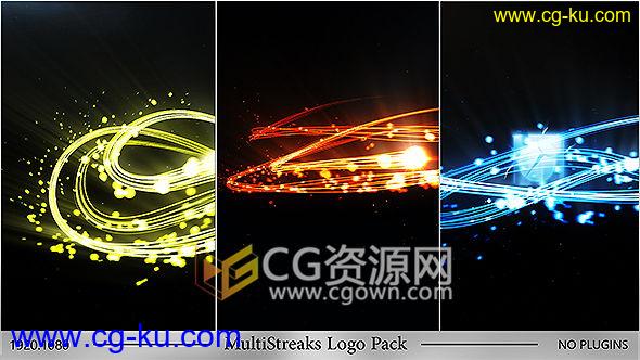 AE模板多种光效粒子光线拖尾演绎标志片头LOGO动画工程 免费下载的图片1