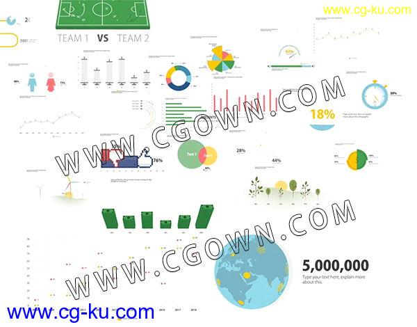 AE模板多样信息图表形图动画生态环境体育金融硬币公司业务介绍的图片1