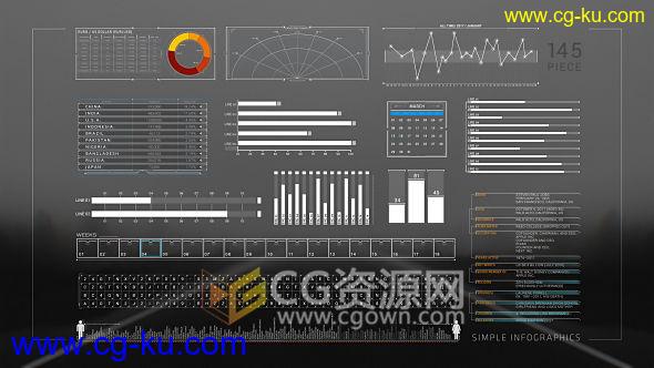 AE模板4K分辨率信息图表动画企业数据统计分析社会图标制作 免费下载的图片1