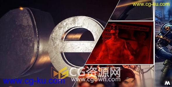 AE模板E3D三维金属电影分镜头标志片头LOGO动画开场视频 免费下载的图片1