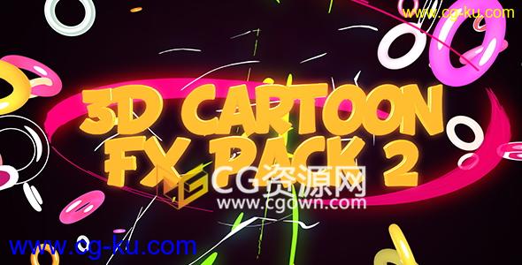 第二套C4D工程3D卡通FX闪电漫画MG图形动画元素带使用视频的图片1
