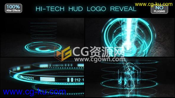 AE模板制作高科技HUD标志揭示工程科幻全息LOGO片头效果 免费下载的图片1