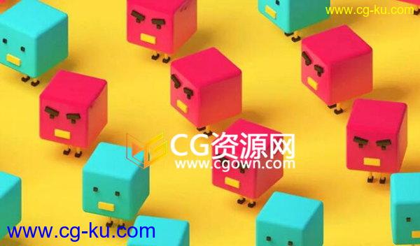 下载C4D中文案例视频教程 立方体小角色 包含工程文件的图片1