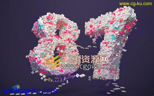 C4D017案例教程学习立方体克隆创意3D文字效果的图片1