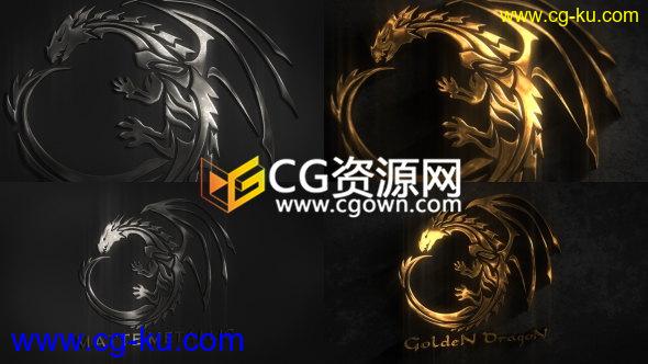 三种金属材质标志动画铂金铁LOGO片头工程AE模板的图片1