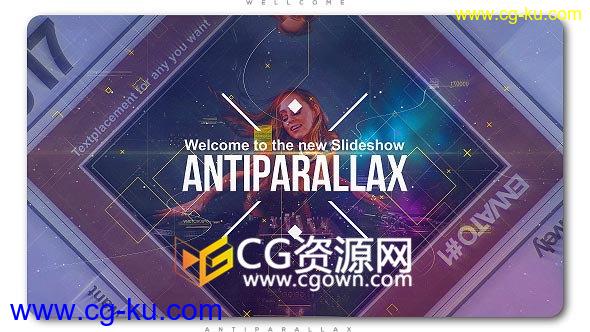 AE模板正方空间图形数字视差图文宣传视频效果的图片1