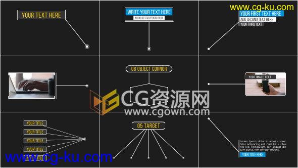 产品亮点线呼出标注细节描述图表价格动画包装工程AE模板的图片1