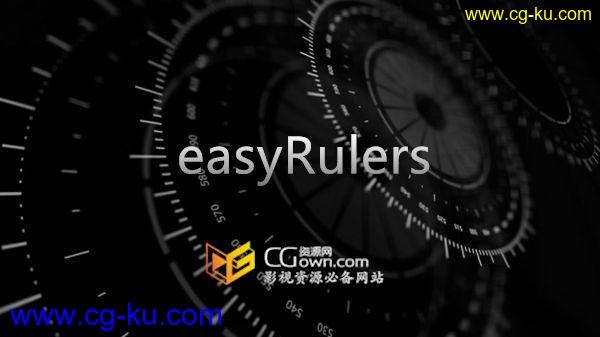 安装AE脚本 easyRulers v1.6 制作HUD数据表格刻度标尺信息UI界面的图片1