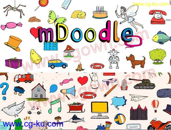 FCPX mDoodle 插件155组卡通涂鸦插画MG元素动画预设+使用教程的图片1