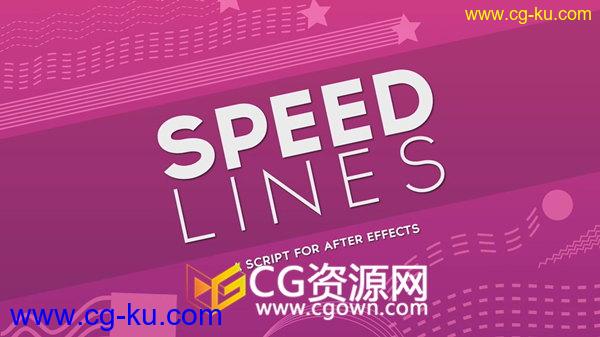 AE脚本 Speed Lines v1.2 带使用视频教程 线条拖尾效果MG动画的图片1