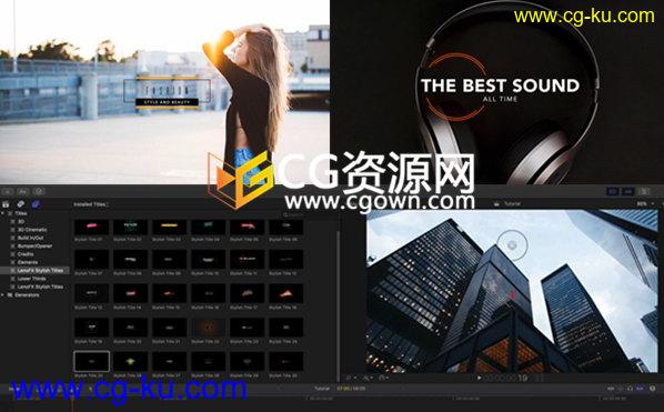 Stylish Titles FCPX插件 30组企业片现代视频文字标题字幕动画的图片1