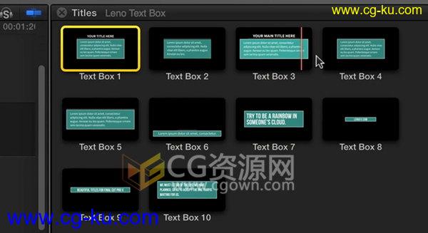 免费下载10 Text Box FCPX插件带线框动画字幕文字动画的图片1