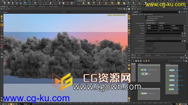 学习Houdini FX 15 制作爆炸烟雾特效VFX沙漠沙尘暴视频教程的图片1