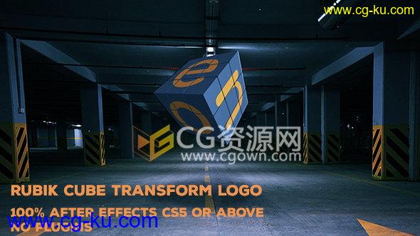 AE模板地下停车场3D魔方变形故障特效LOGO标志动画的图片1