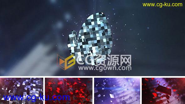 AE模板Element3D三维金属碎片汇聚标志演绎LOGO动画片头的图片1