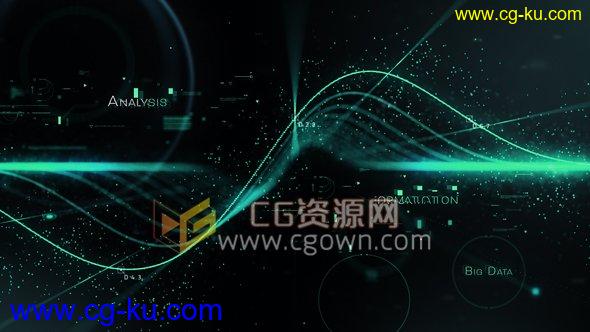 AE模板高科技线条粒子波浪动画自然科学科幻宣传片头的图片1