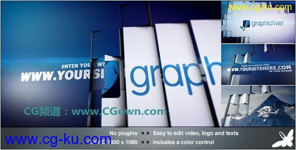 Videohive Tile Revolution Logo转场过渡效果LOGO展示模板的图片1