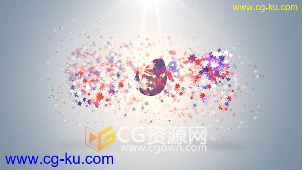 Motion模板炫彩五星粒子动画国旗爱国LOGO演绎片头动画的图片1