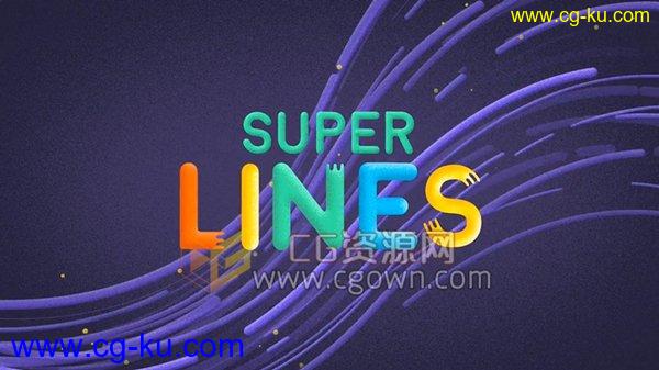 Super Lines AE脚本流动线条动画可做转场效果手写文字的图片1