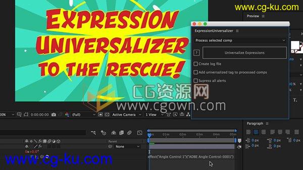 Expression Universalizer 3 脚本修复AE软件中表达式兼容性的图片1