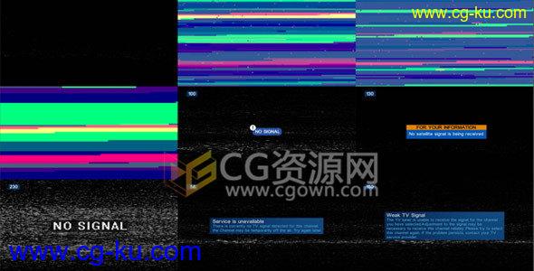 电视噪声毛刺失真数字白噪解码错误画面效果制作AE模板的图片1