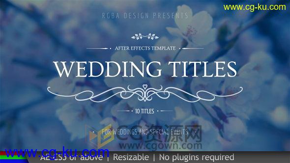10组婚礼视频字幕标题样式动画效果人名字AE模板的图片1