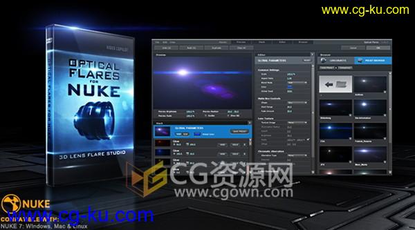 Nuke 插件 Optical Flares v1.0.86 镜头光晕预设带中文安装说明的图片1