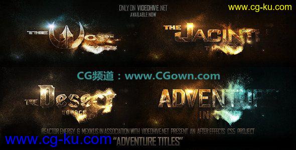 Videohive adventure titles大气金属粒子汇聚文字AE模板的图片1