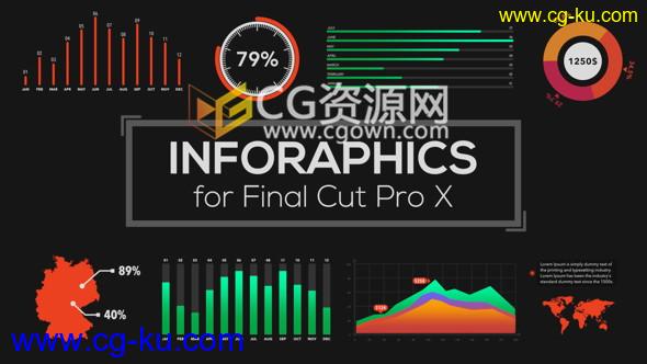 Infographics FCPX插件制作各种信息图表动画预设带详细视频教程的图片1