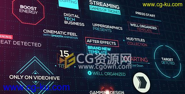 高科技HUD图表界面文字标题字幕动画工程-AE模板下载的图片1