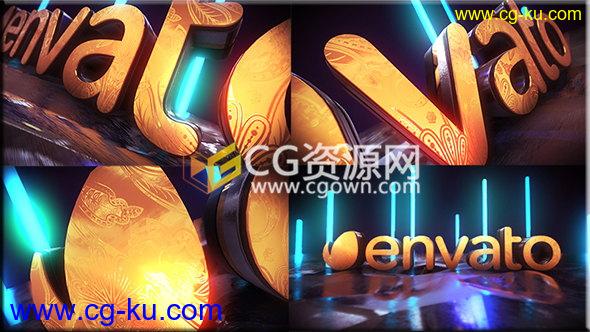 Element 3D v2制作大气三维金色标志LOGO动画片头-AE模板的图片1