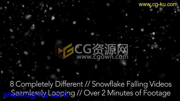 8组效果雪花飘落冬天暴雪粒子合成视频素材循环下载的图片1
