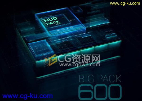 600组元素动画高科技UI全息信息HUD图表界面特效-AE模板下载的图片1