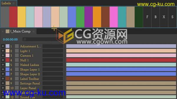 Labels V3.0 AE脚本图层标签颜色批量管理工具带视频教程的图片1