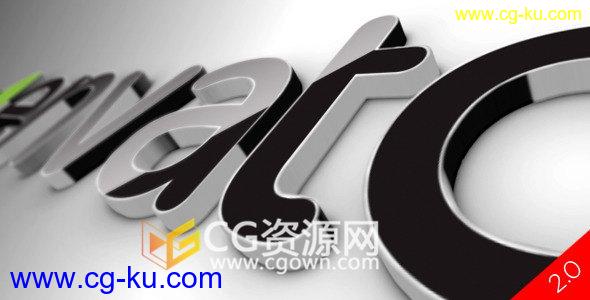 简洁明亮挤压三维标志片头LOGO文字动画效果-下载AE模板的图片1