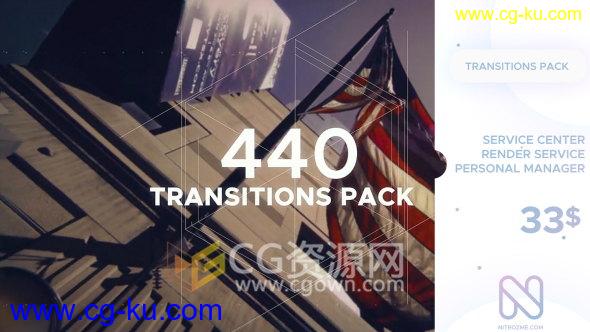 440组不同效果图形光效遮罩视频转场Transitions-AE模板下载的图片1