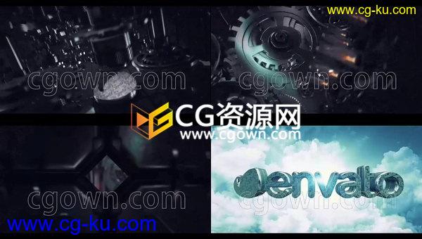 Element 3D v2制作三维钢铁齿轮机械动画标志4K片头-AE模板下载的图片1